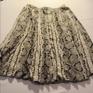 JCrew snake print silk ruffle midi skirt 6 NWT